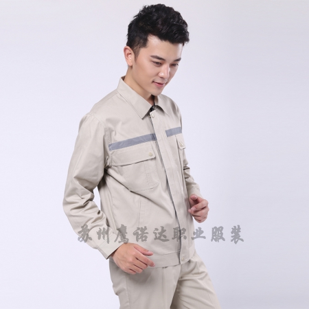 米色拼藏青CVC纱卡石油化工业工作服AC112-SY